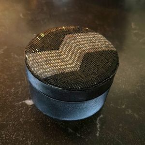 Vintage Black Beaded Jewelry Box